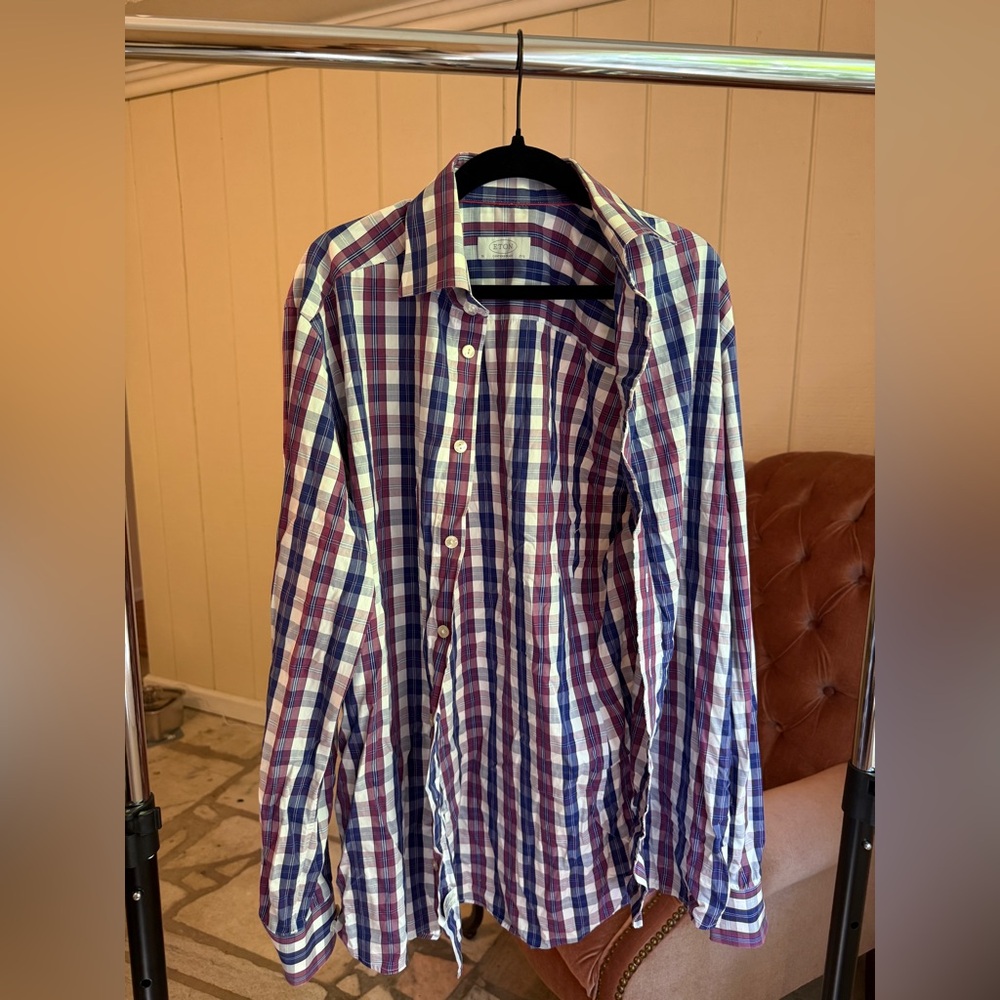 Eton Multicolor Plaid Shirt